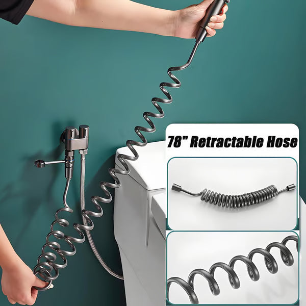 1-In-2-Handheld Out Dual Control Valve Bidet Sprayer for Toilet