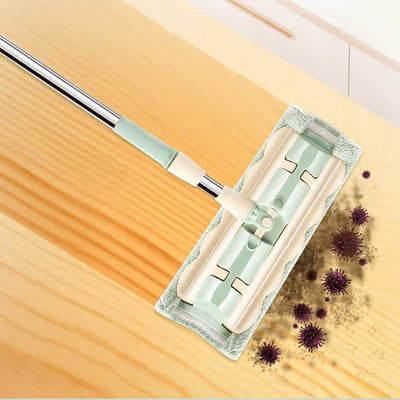 🏆Hot Sale 49% OFF⏳Flat Mop with Stainless Steel Handle with Reusable Washable Mop Cloths