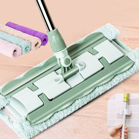 🏆Hot Sale 49% OFF⏳Flat Mop with Stainless Steel Handle with Reusable Washable Mop Cloths