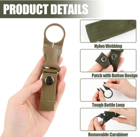 Nylon Water Bottle Buckle Holder Hook (4 Colors/Set)