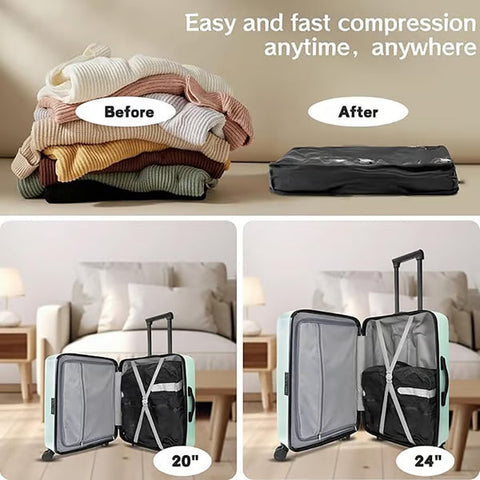 🌱 Reusable Vacuum Compression Bags: Cube Design + Privacy Protection, Outdoor Travel Packing Must-Have✈️