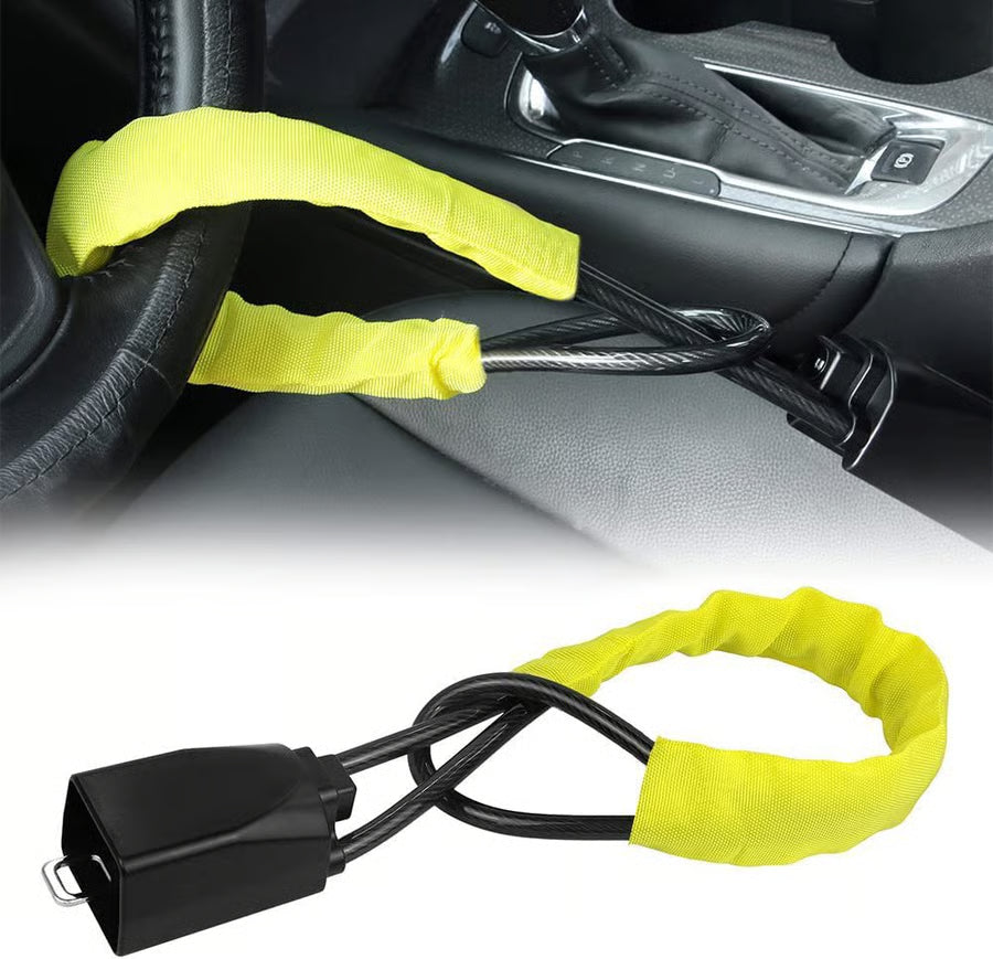 Steering Wheel Lock Seat Belt Universal Anti Theft Car Device Prevention